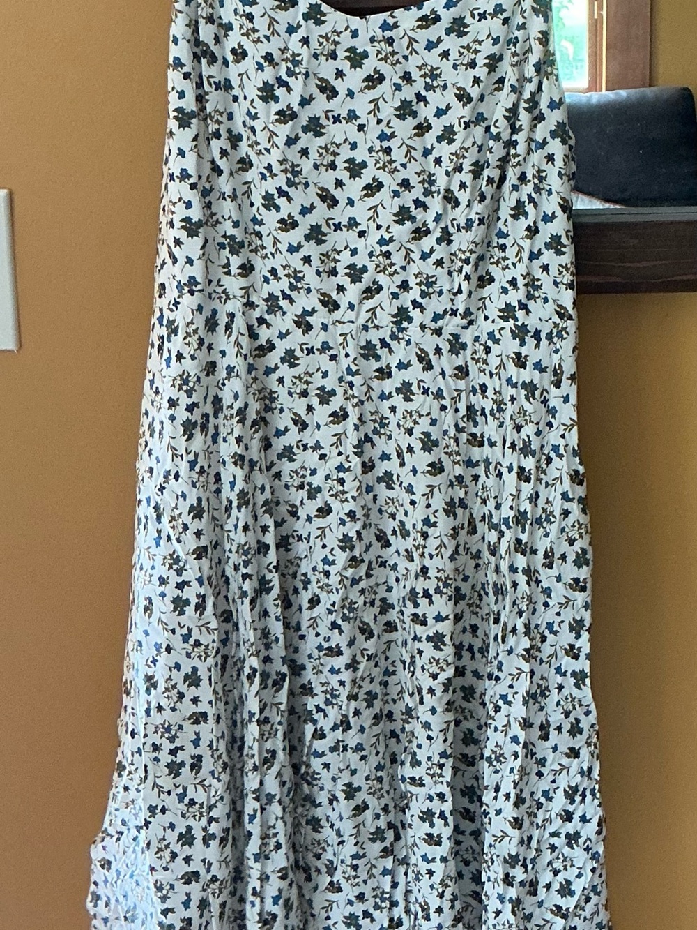 Old Navy Fit and Flare Dress with Blue and Green Floral Print